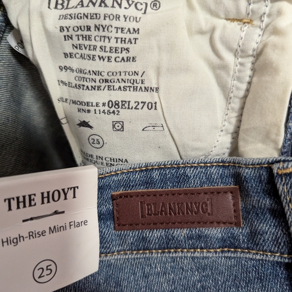 Blank NYC Anthropology The Hoyt high rise mini flare NWT jeans size 25, organic - Picture 10 of 12
